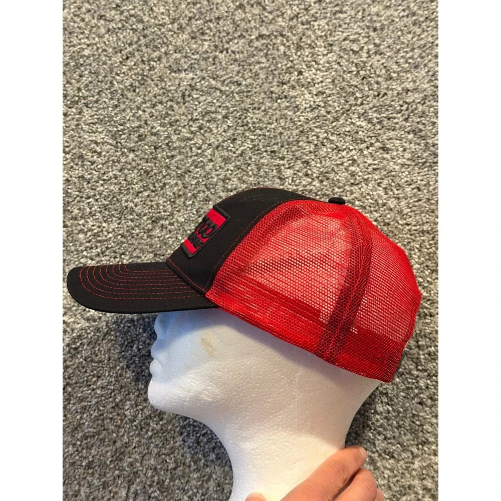 Costco Wholesale‎ Hat Mens OSFM Black Red Trucker Snapback Mesh Patch Cap